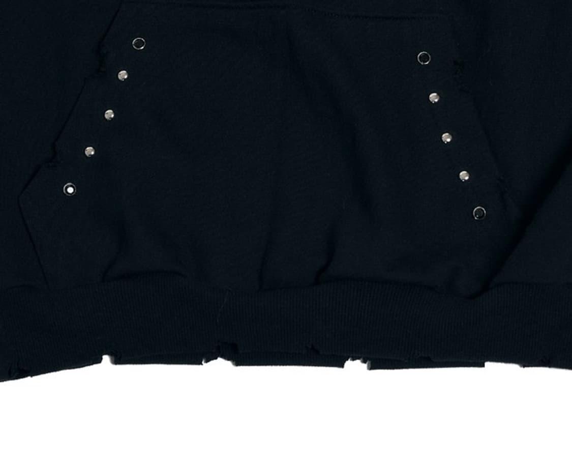 오도어 - Grunge stud hood/pants set 1사이즈/블랙 상품이미지6