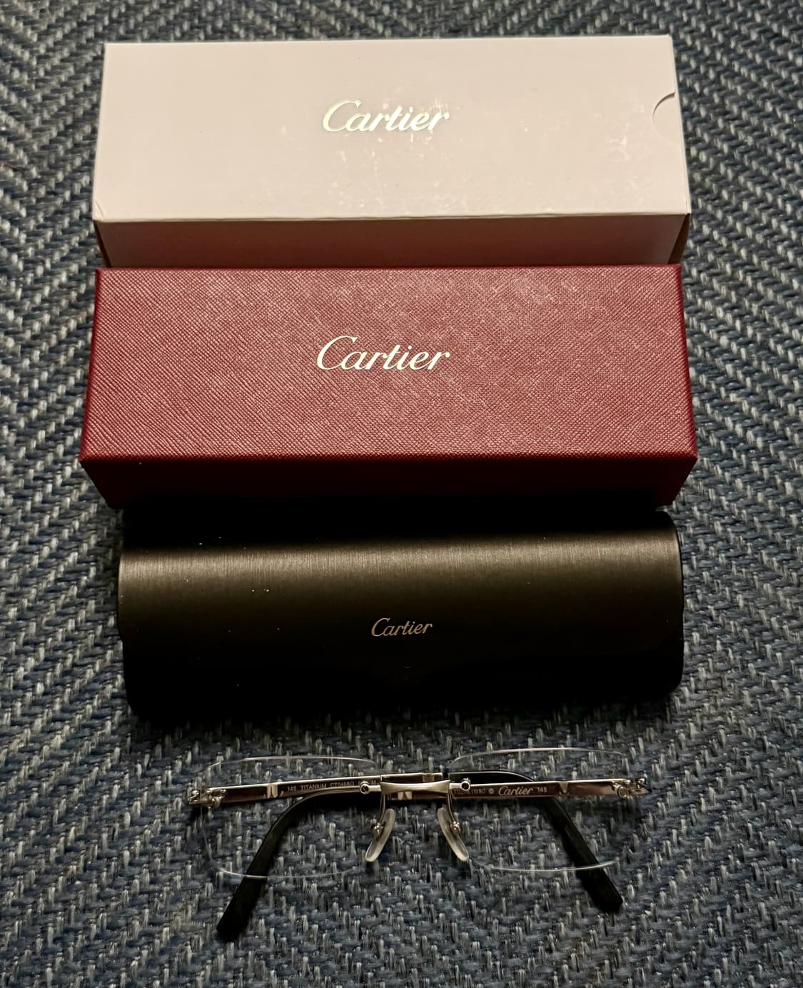 까르띠에 산토스 무테 실버 안경 상품이미지1