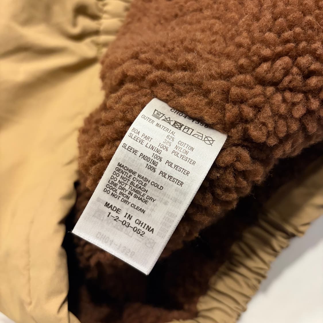 [M] CHUMS 첨스 카키 브라운 뽀글이 기모안감 점퍼 자켓 C460 상품이미지8