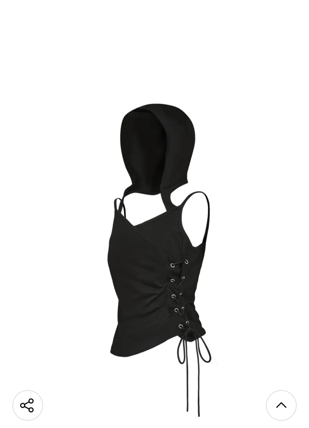 낫노잉 Eyelet Lace Up CAMI Hoodie (BLACK) 상품이미지2