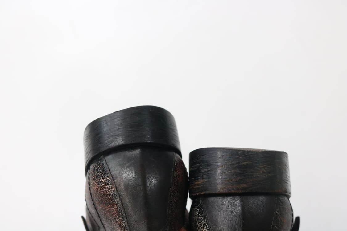 BLU 빈티지 레더 패치워크 버클 사이드 지퍼 부츠 (40) 상품이미지8