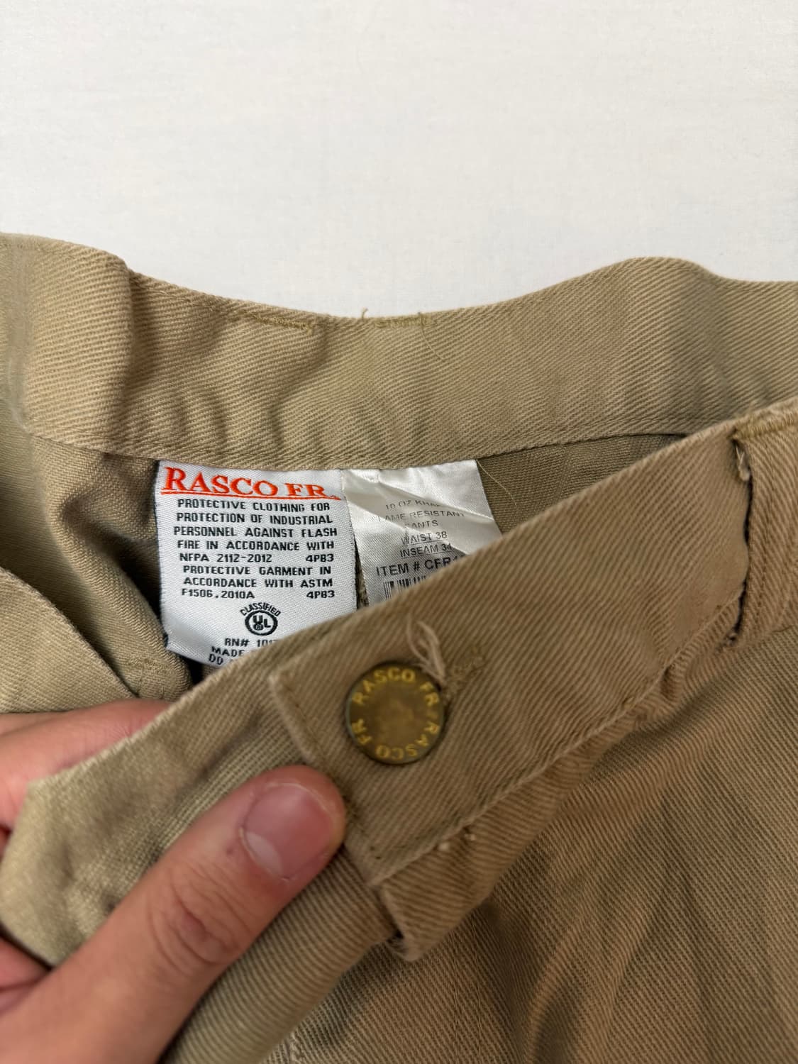 RASCO 플레임 로고 빈티지 카펜터 팬츠 베이지 상품이미지5