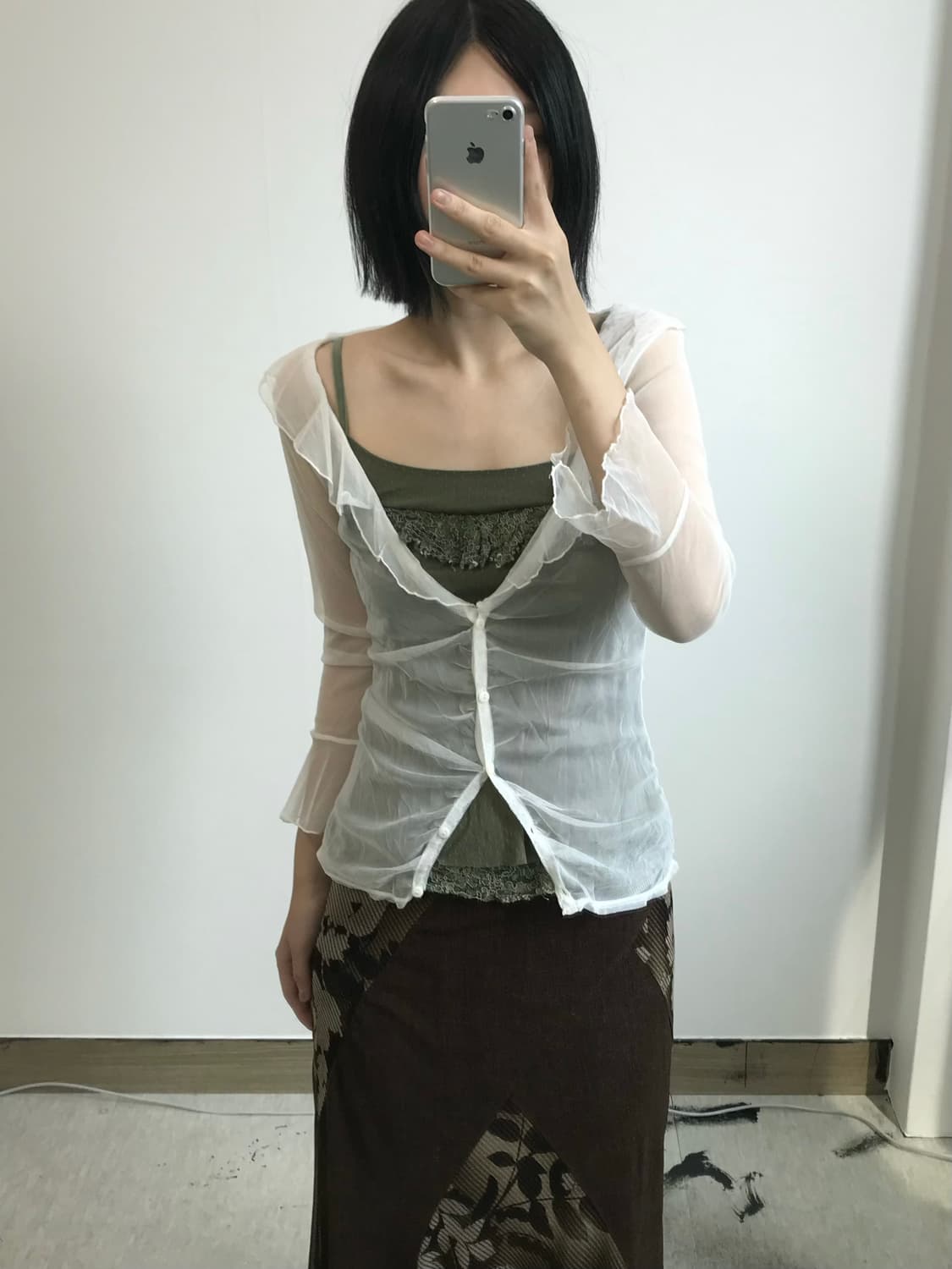 빈티지 프릴 블라우스 가디건 상품이미지1