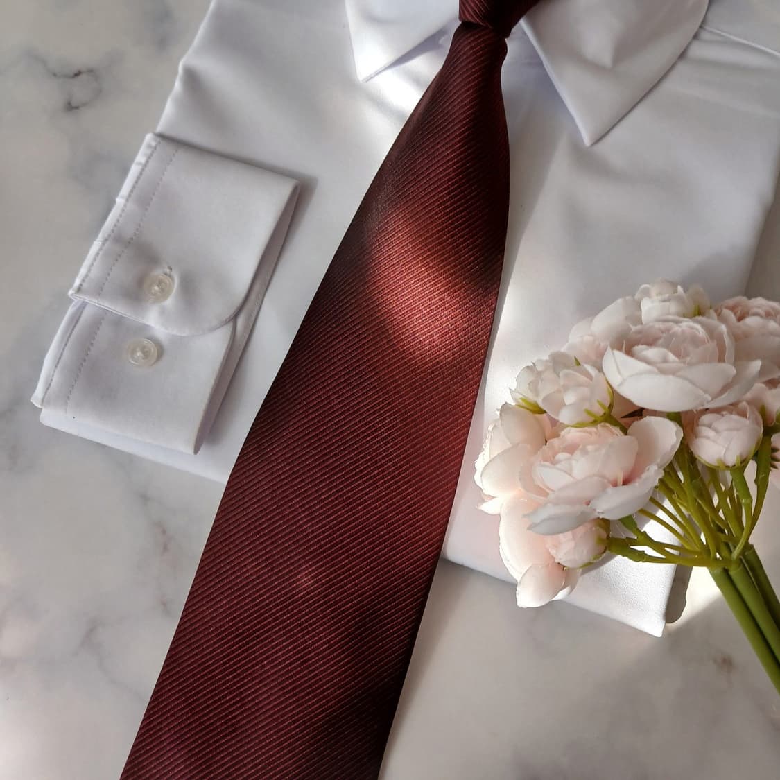 입생로랑 실크 버건디 스트라이프 넥타이 10.1cm A+등급 A18999 상품이미지6