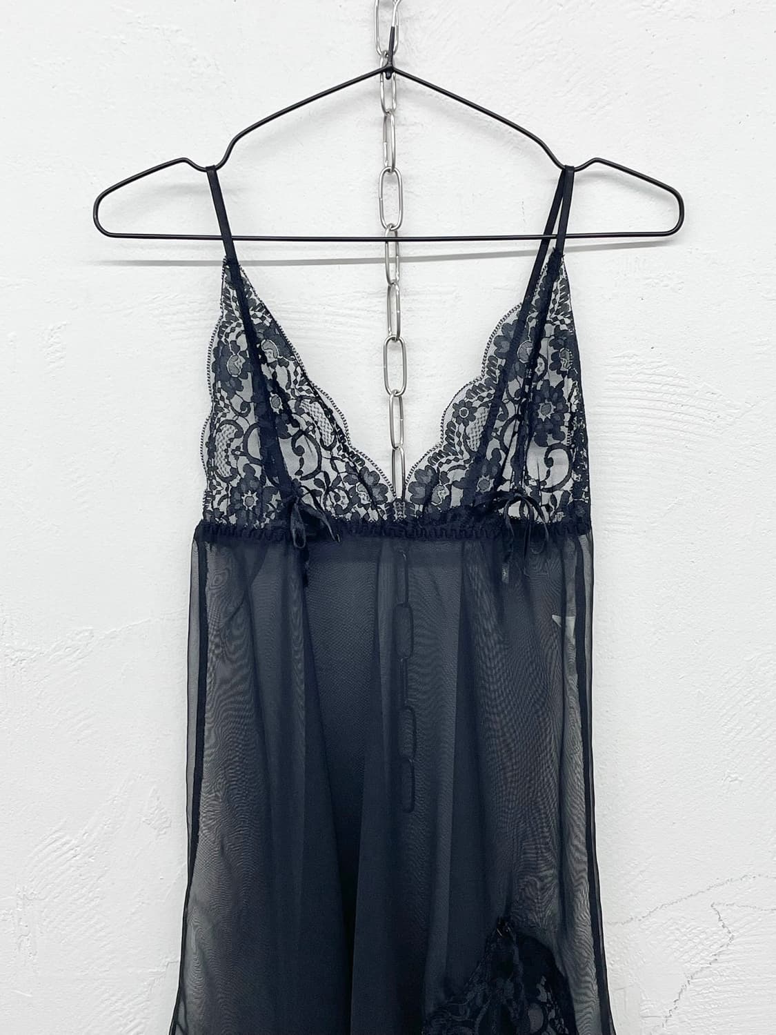 블랙 고딕 시어 레이스 슬립 상품이미지5