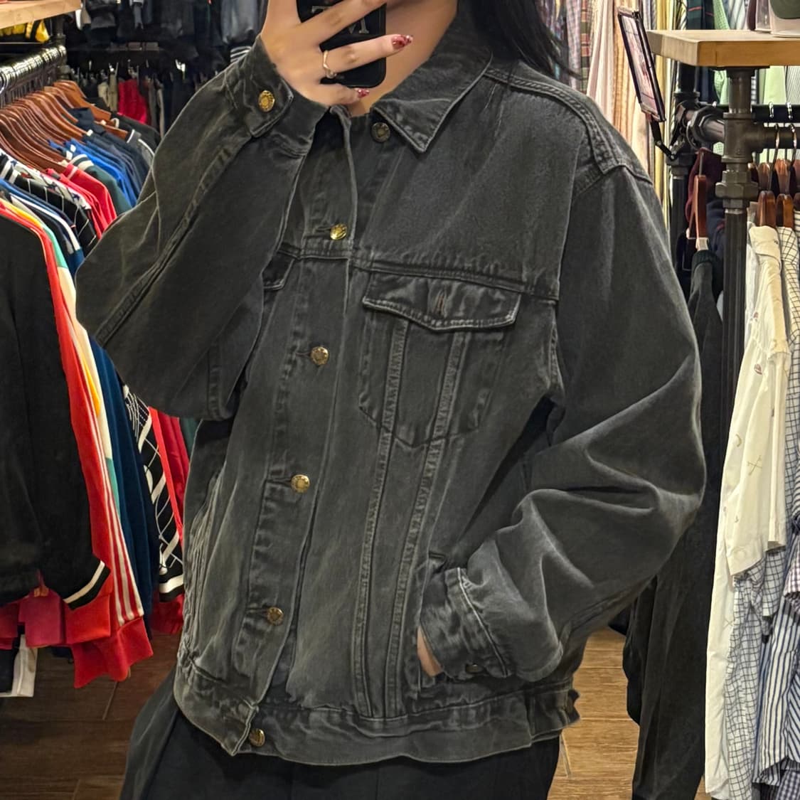 [HI] VTG데님자켓 흑청 상품이미지3