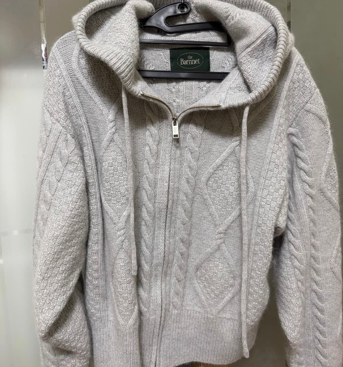 더바넷 Boen Cable Knit Zip-Up Hoodie_Grey 상품이미지2