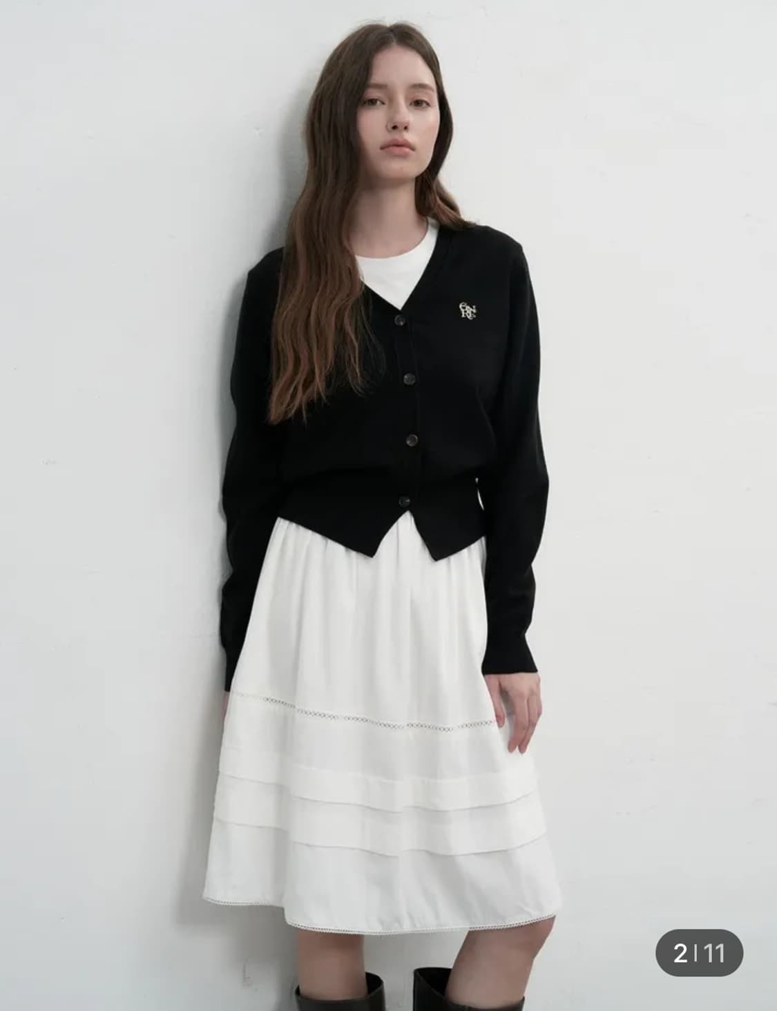 택달린새상품) 제너럴아이디어 GNRL 에센셜 가디건 블랙 m 상품이미지1