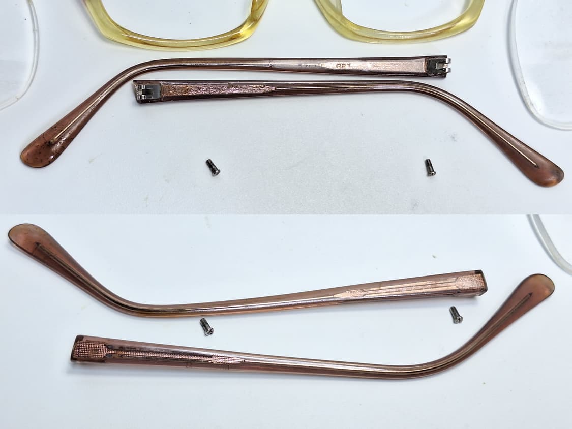 90s 일본 빈티지 Papion 208 브라운 옐로우 투톤 안경테 일제 상품이미지8