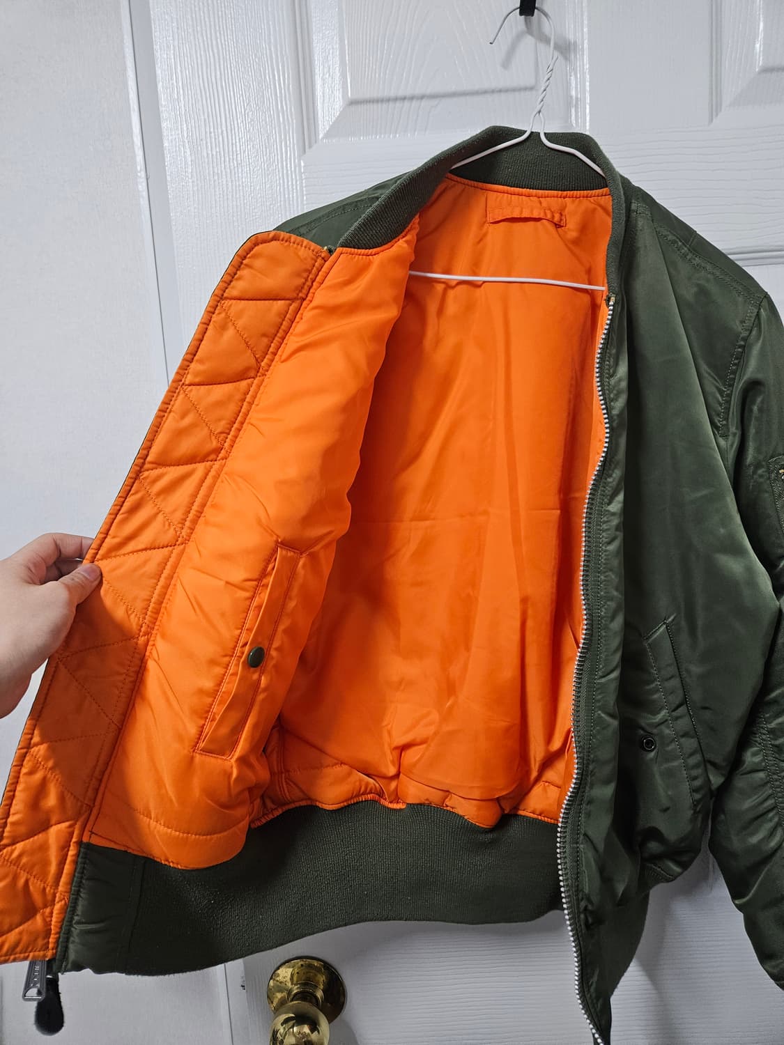 알파인더스트리 ma-1 자켓 레귤러 핏 세이지그린 s사이즈 상품이미지5