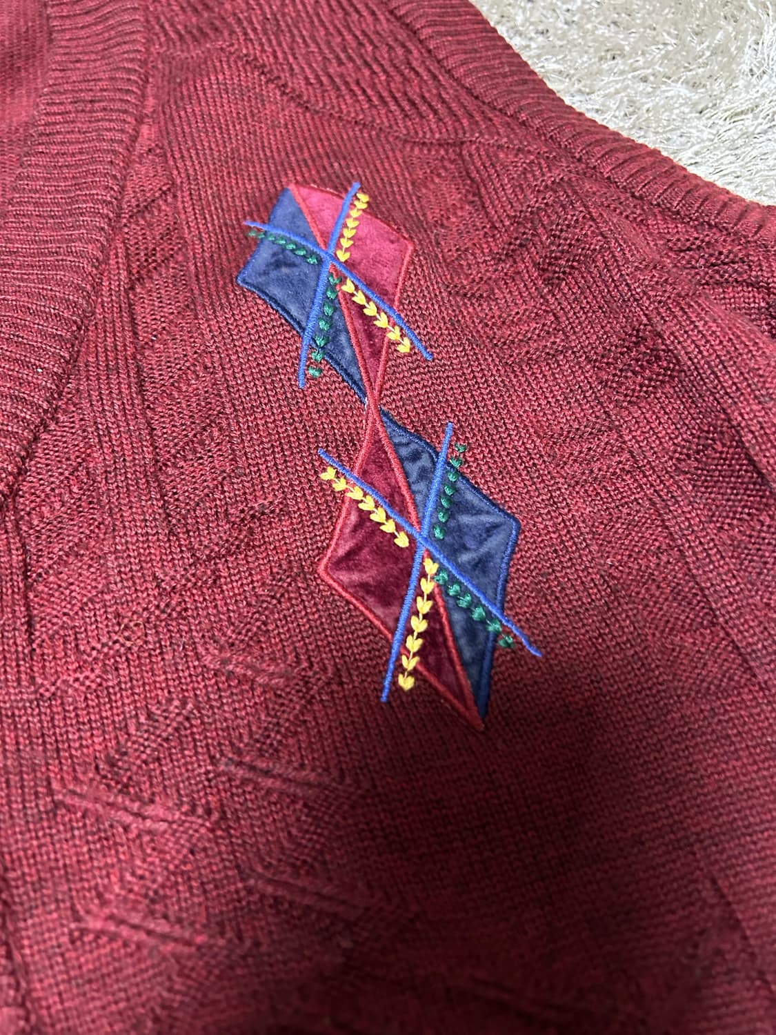 이태리제 마스터즈 울 니트베스트 사이즈 105 상품이미지3