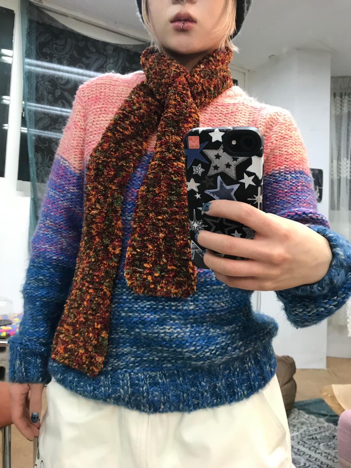 빈티지 멀티컬러 머플러 목도리  상품이미지2