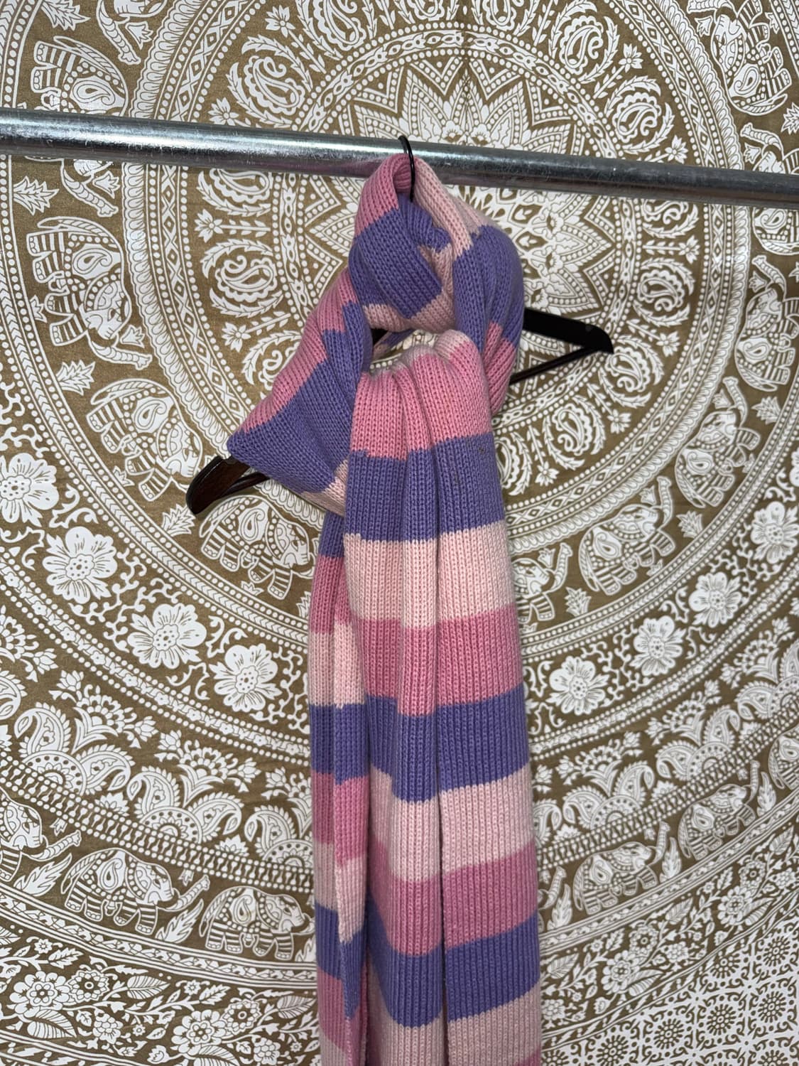 빈티지 스트라이프 퍼플핑크 목도리 머플러  상품이미지3