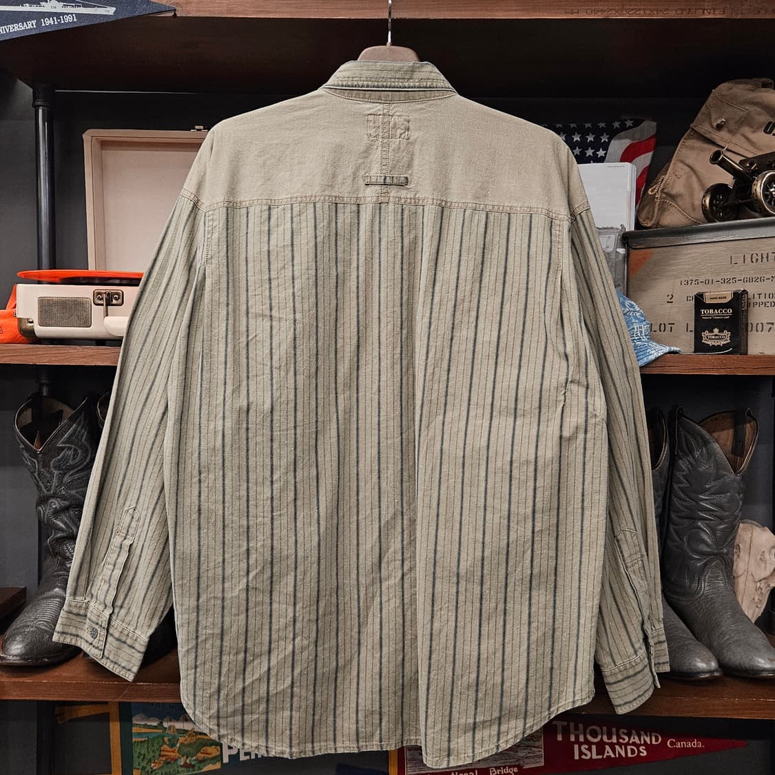 90s 부글보이 유틸리티 포켓 스트라이프 풀오버 셔츠 N1127 상품이미지2