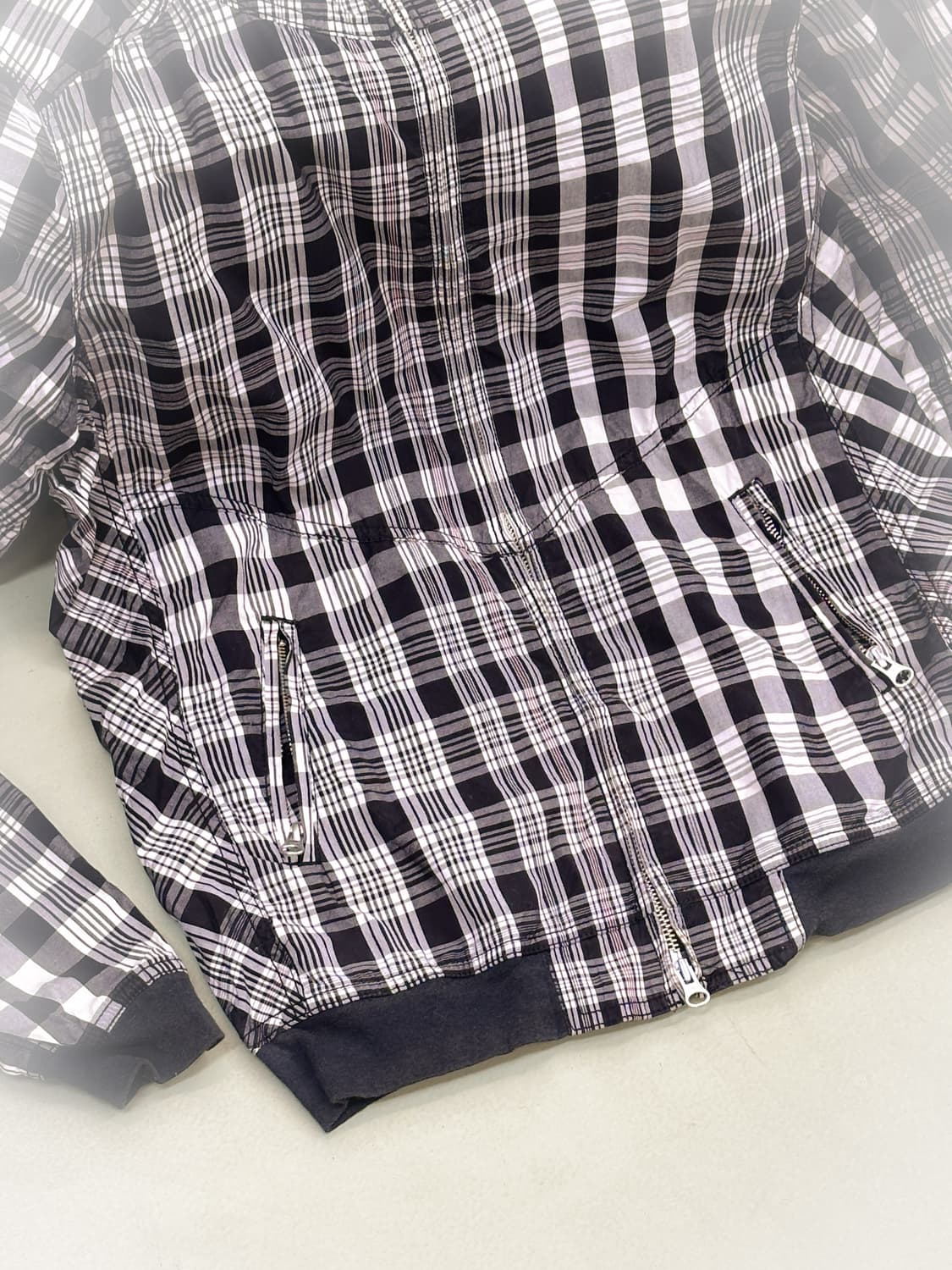 hare check hd cotton 2way zip jacket 상품이미지2