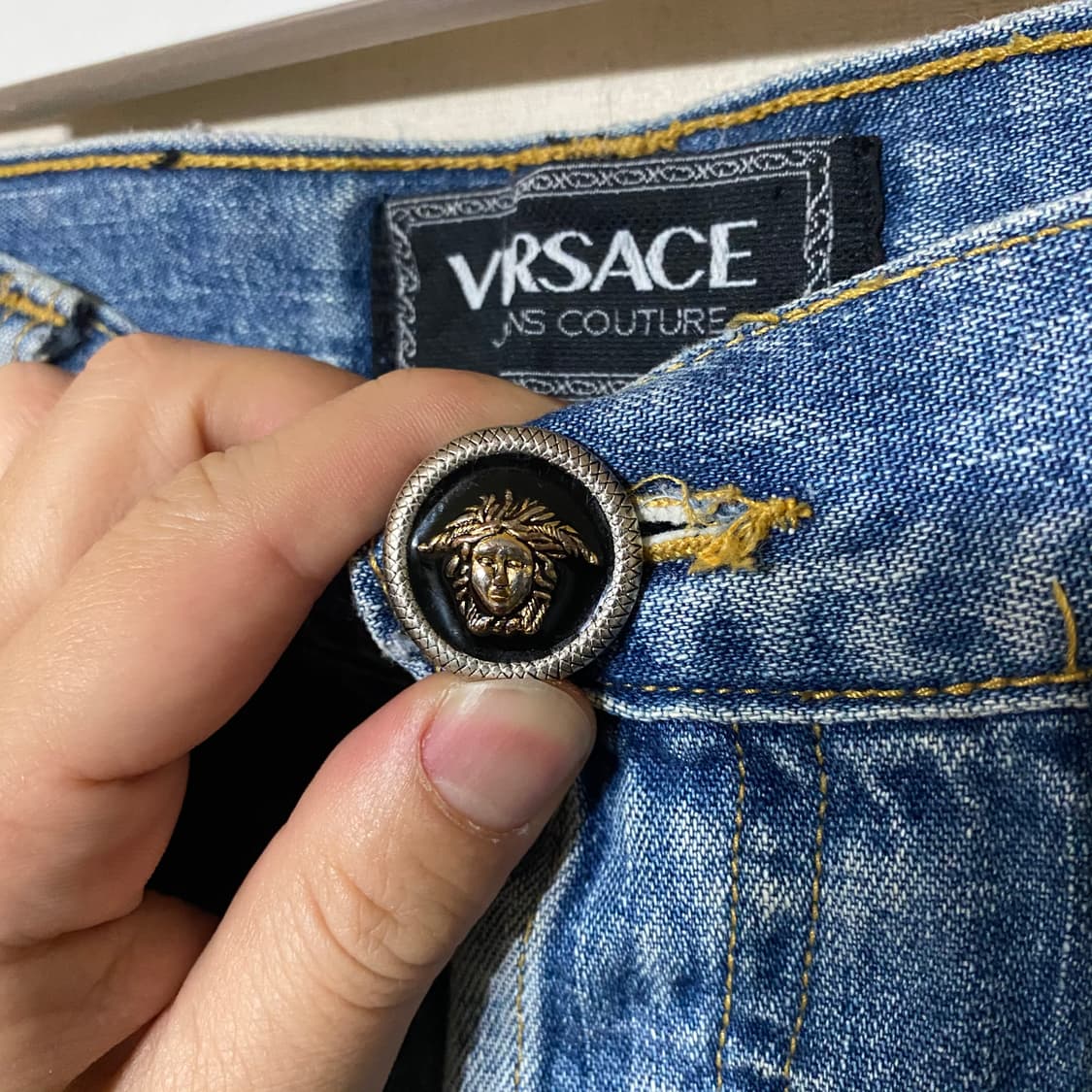 (32)VERSACE 베르사체 연청 와이드 데님팬츠 상품이미지4