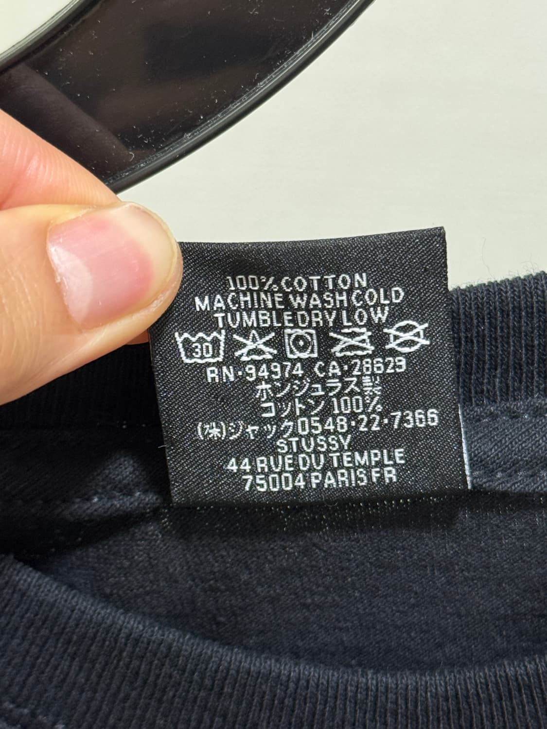 스투시 스타 스크립트 티셔츠 블랙 상품이미지5