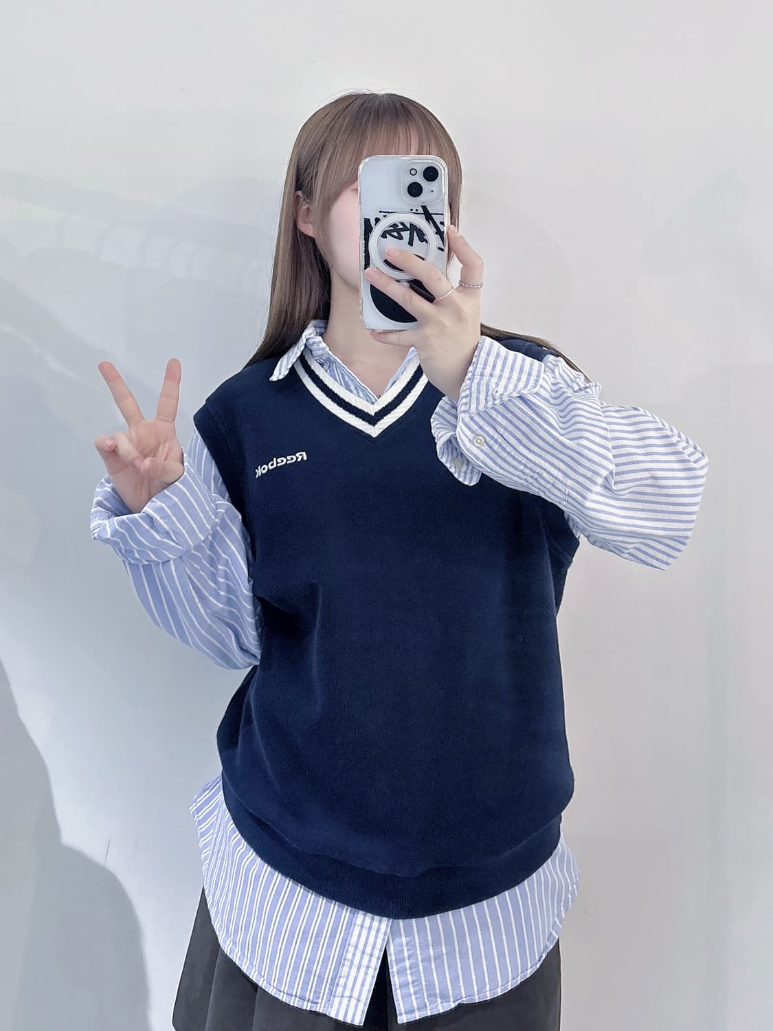 리복 90‘s 스몰로고 니트조끼 상품이미지2