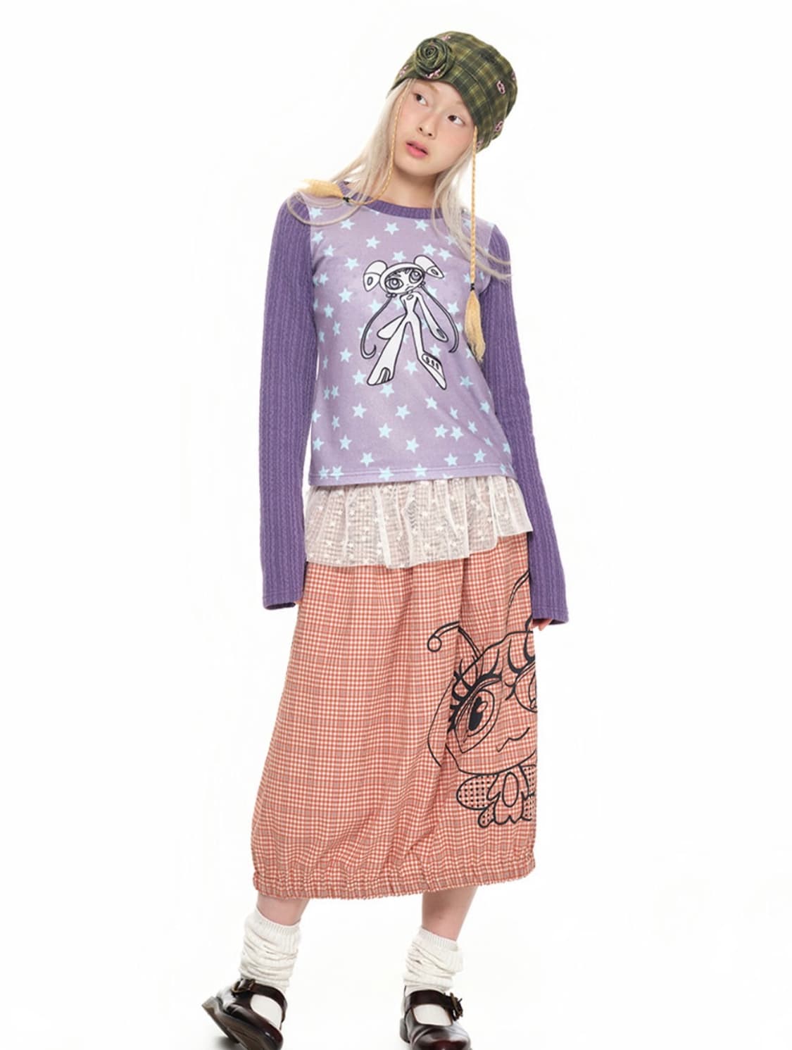 유쓰배쓰 트위스트 니트 롱슬리브 탑 더스티 퍼플 M size 상품이미지4