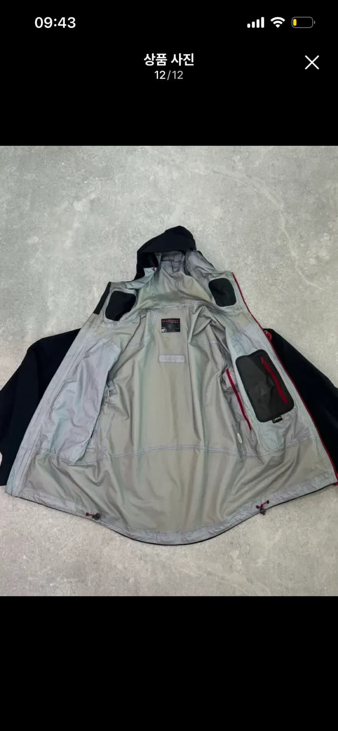 마무트 블랙 테이핑 고어텍스 바람막이 자켓 m 상품이미지10