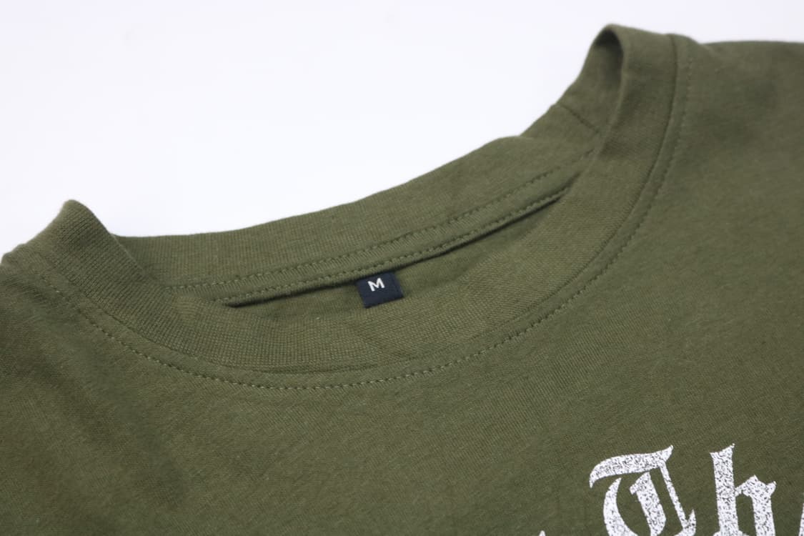 Uplifting Thoughts 엔젤 그래픽 카키 롱슬리브 티셔츠 상품이미지4