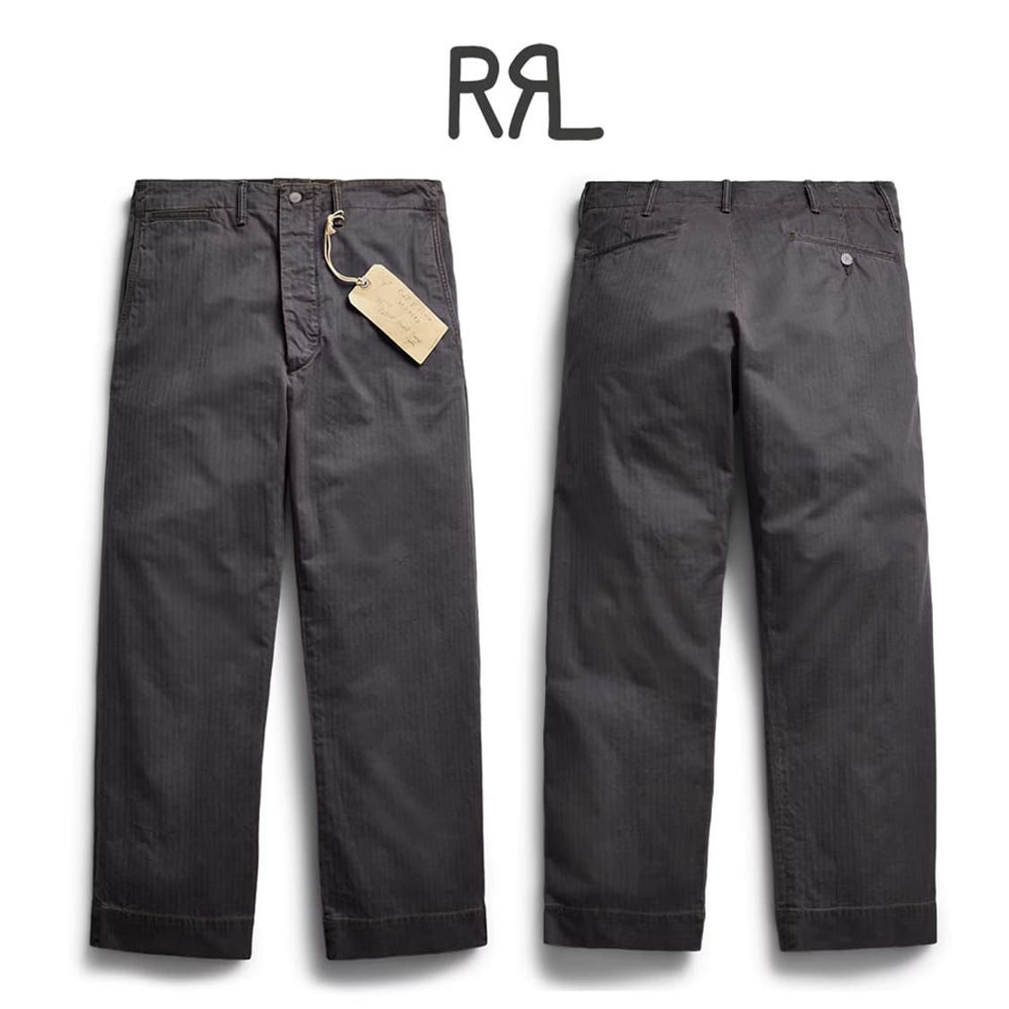 RRL 헤링본 필드 치노팬츠 워시드 블랙 상품이미지1