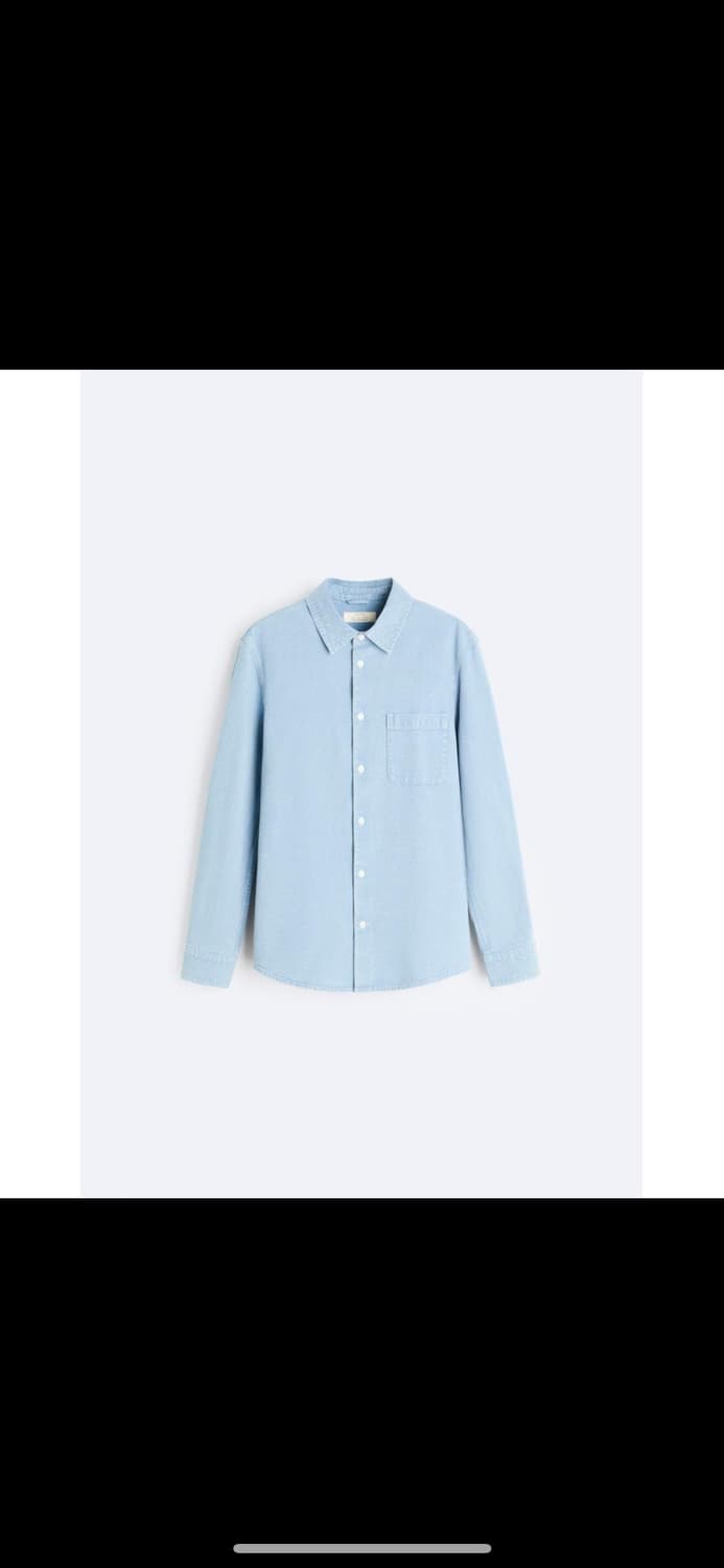 M 자라 워시드 데님 셔츠 Origins 스페셜 컬렉션. 상품이미지5