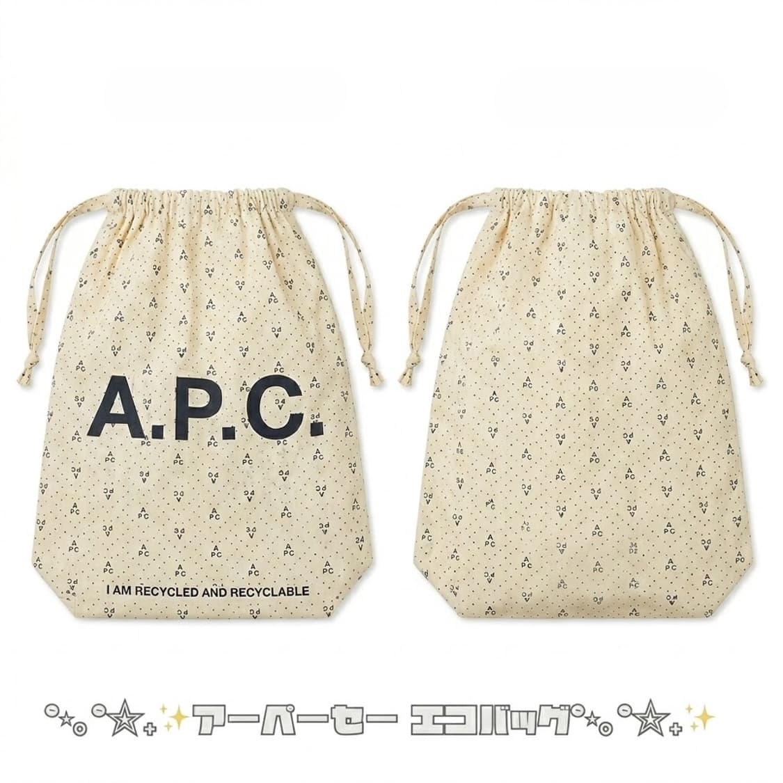 아페쎄 A.P.C 재팬 리사이클 폴더블 도트 땡땡이 폴카 닷 파우치 상품이미지2