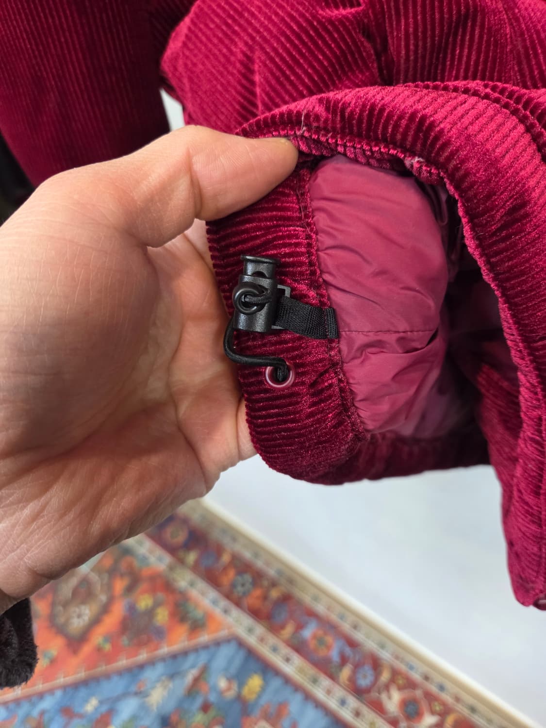 널디 코듀로이 덕다운 패딩 s 버건디  상품이미지5