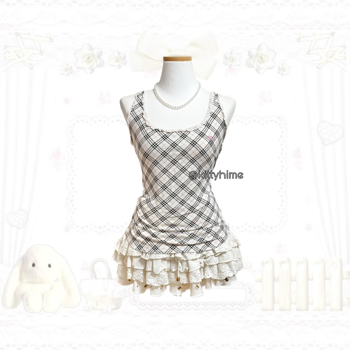 Burberry 버버리 노바체크핑크 프릴 슬리브리스 버버리핑크버버리나시 상품이미지3