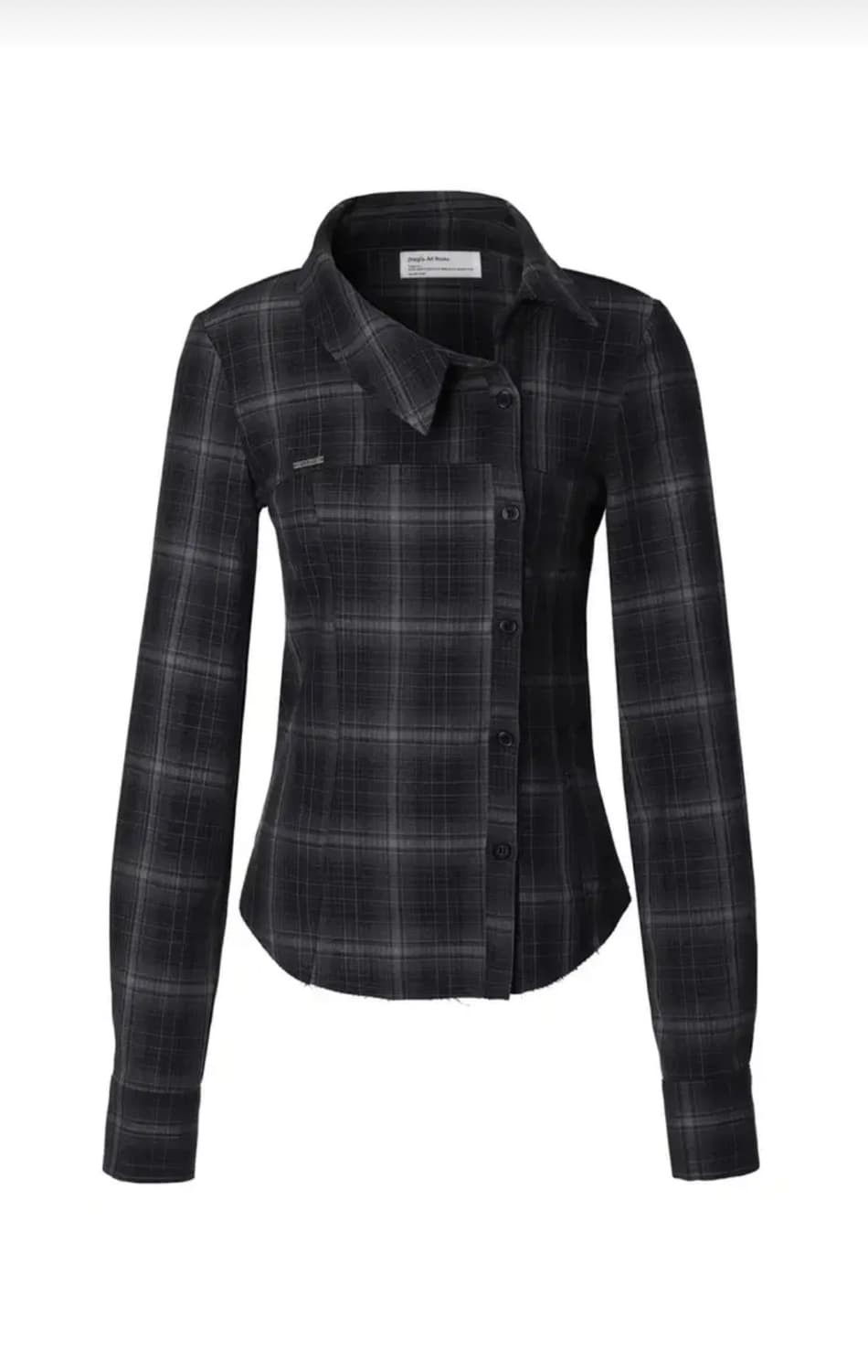 (새상품) 이네기 오프셋 버튼 체크 셔츠 상품이미지2