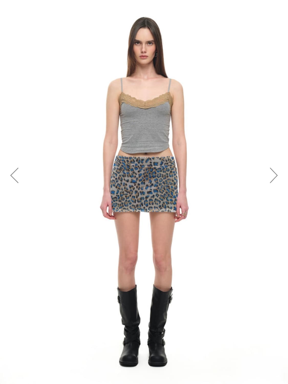 TOOMUCHTAX LEOPARD MESH MICRO SKIRT 상품이미지2