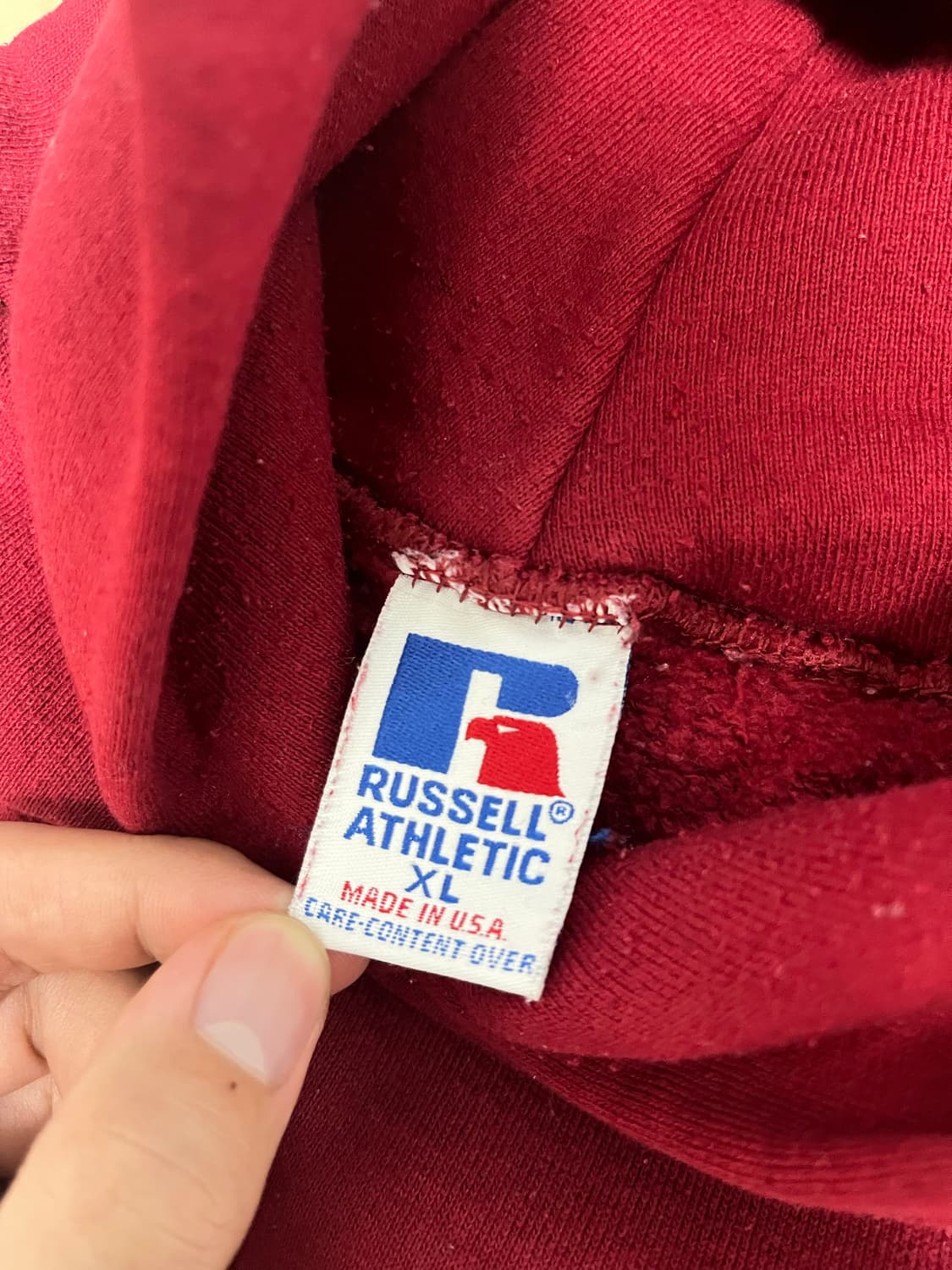 90s 러셀 레드 후드 usa 상품이미지4
