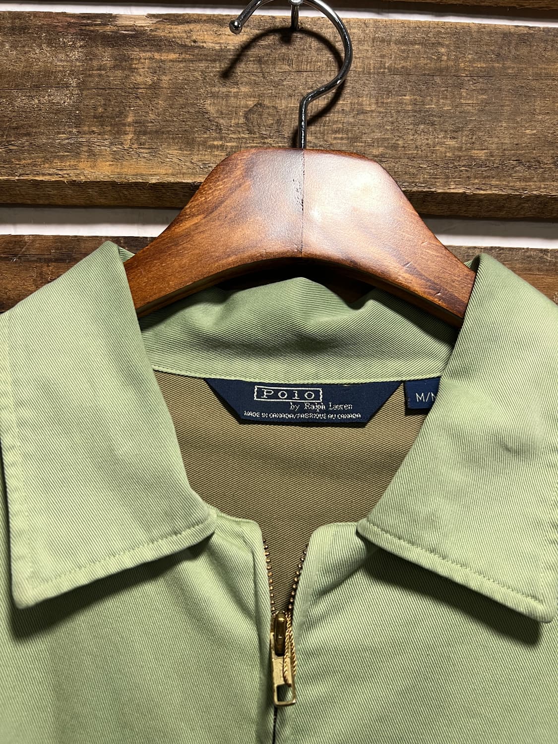 [M]90's 폴로 랄프로렌 그린 가먼트다잉 코튼 드리즐러 자켓 상품이미지2