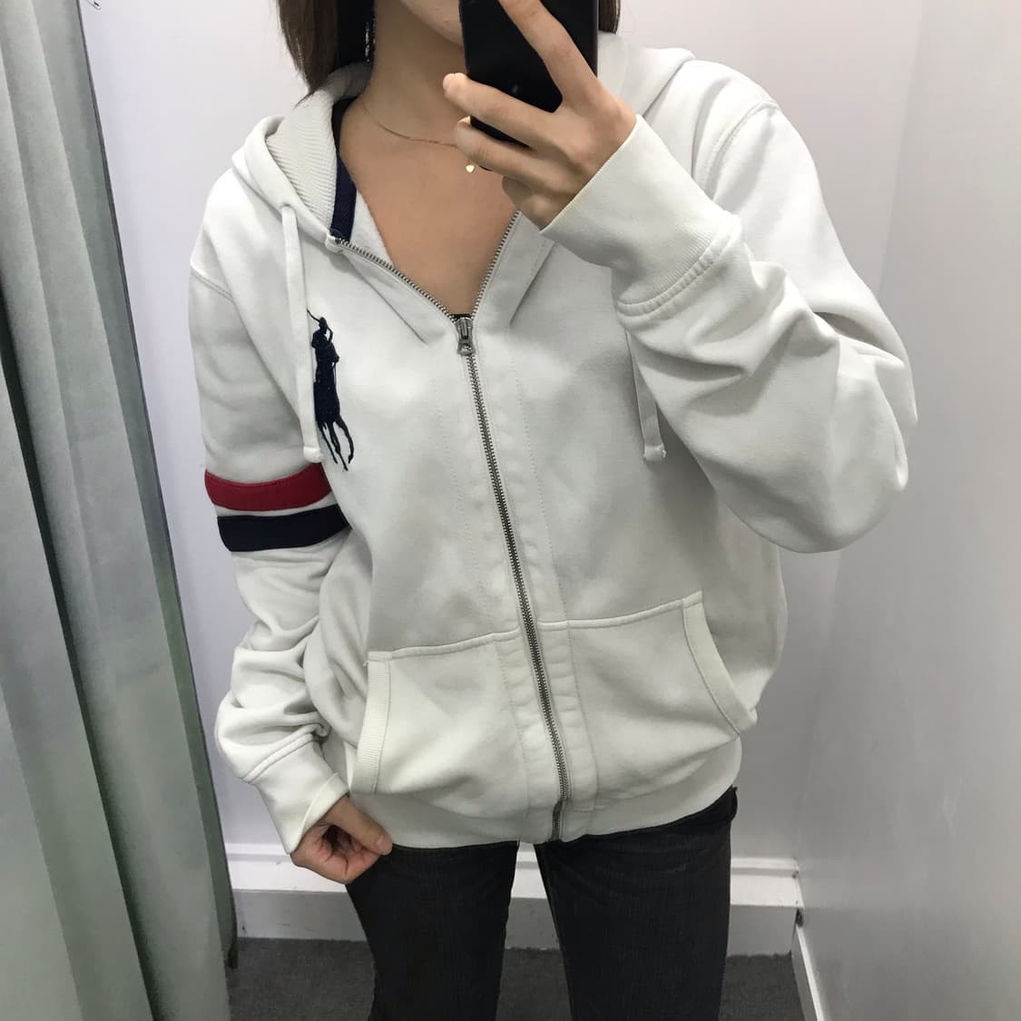 폴로 빅포니 화이트 후드집업 상품이미지1