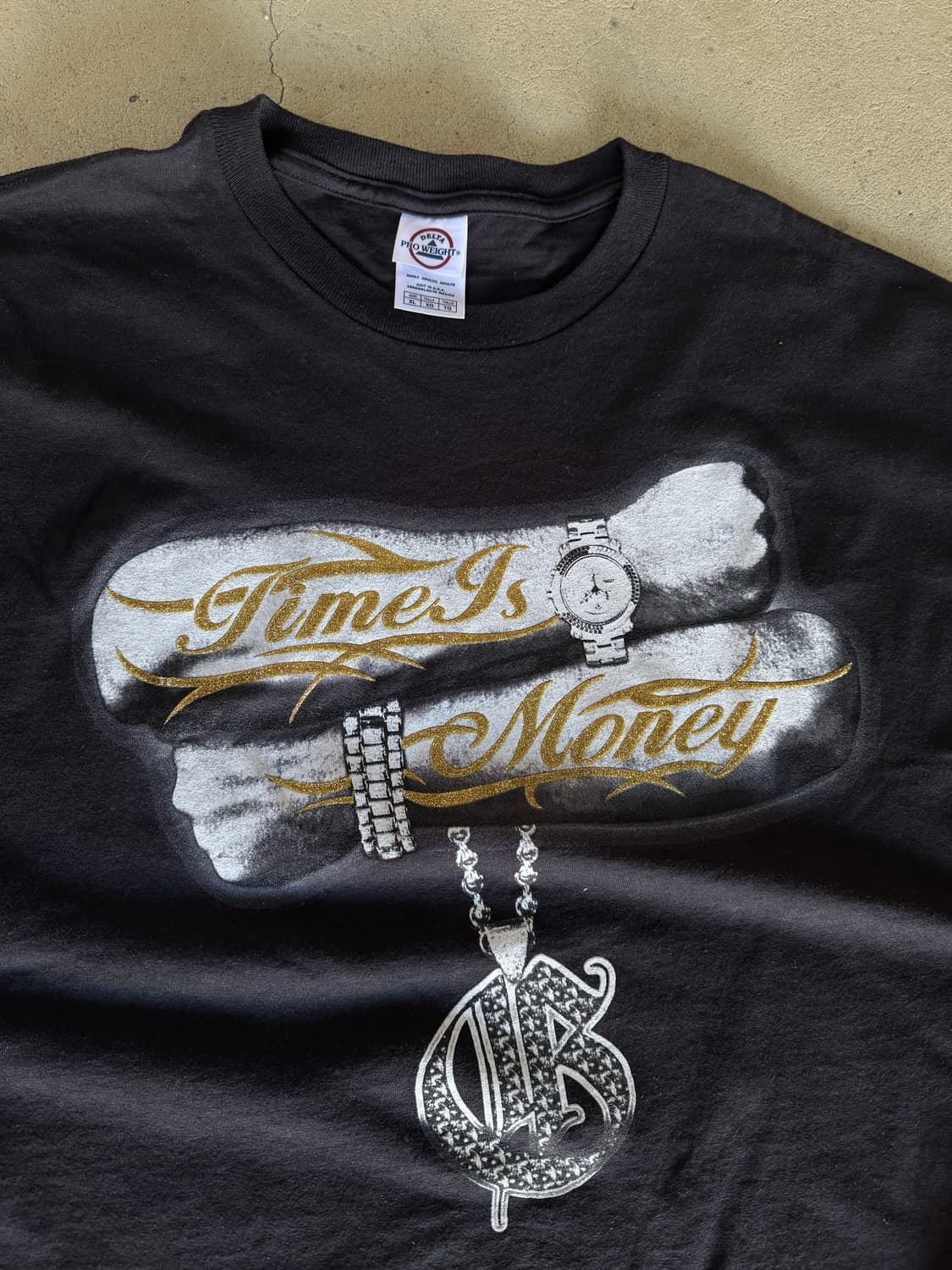 50$ Vintage Time is Money shirt XL 상품이미지2