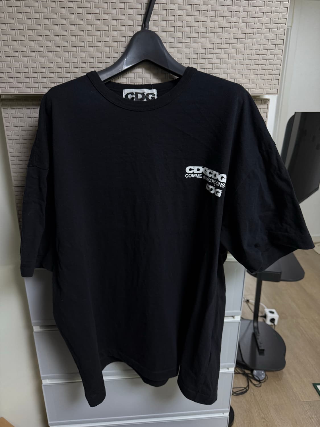 cdg 오버사이즈 반팔티 블랙 m 상품이미지3