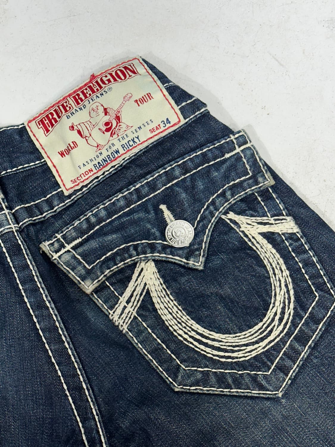 트루 릴리전 Rainbow Ricky 스티치 자수 데님 팬츠 청바지  상품이미지6