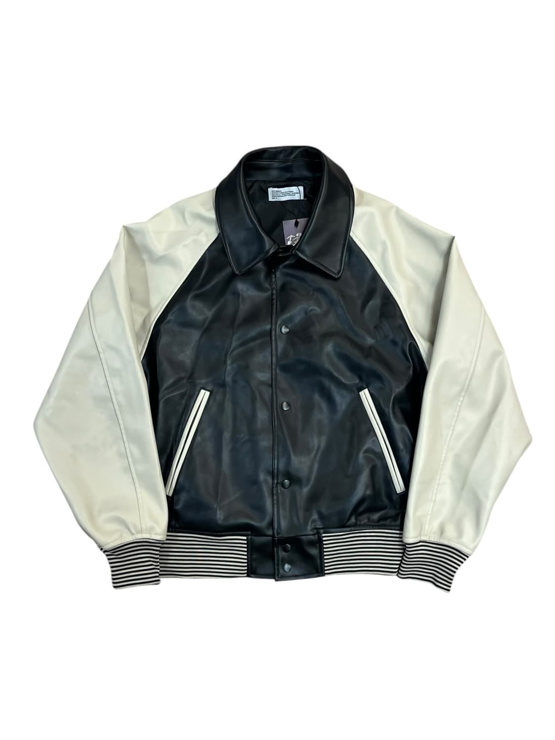 파르티멘토 배색 레더 자켓 블랙 S #csz2641 상품이미지3