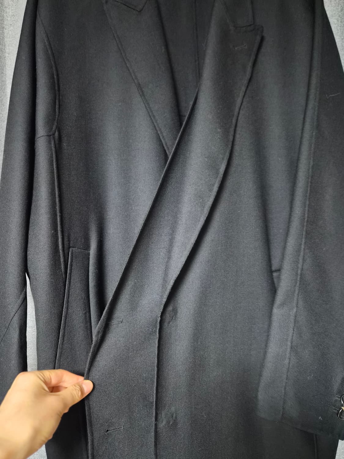 송지오옴므 더블 레이어드 오버핏 코트 팝니다 우영미 타임옴므 솔리드옴므 상품이미지6