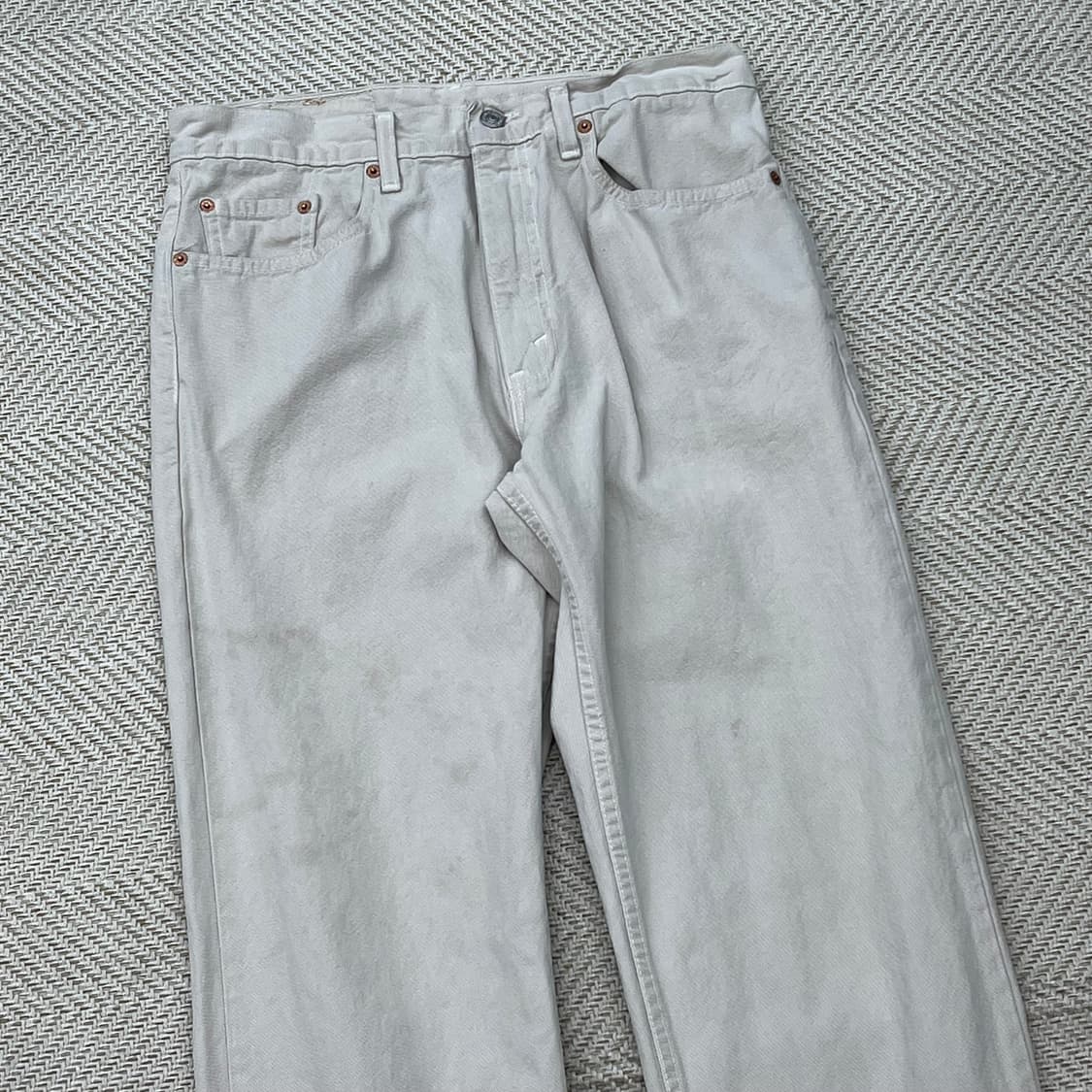 Usa리바이스 505 화이트 데님팬츠 r2417 상품이미지3