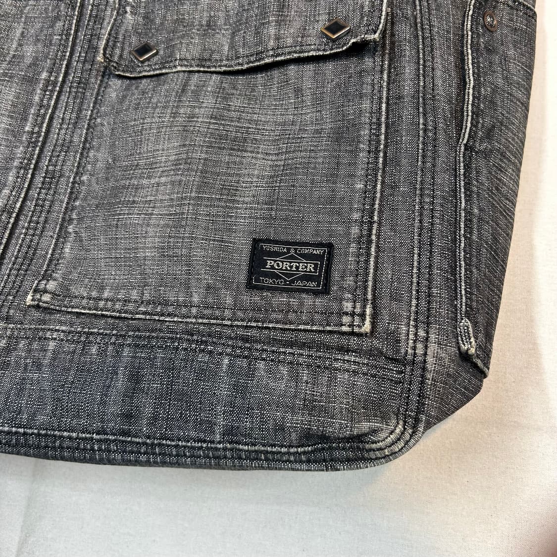 요시다 포터 온스 코튼 블랙 데님 숄더백 토트백 P05 상품이미지2