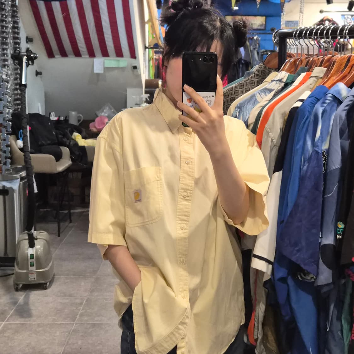 [NO.9] 칼하트 반팔셔츠 연노랑 상품이미지2