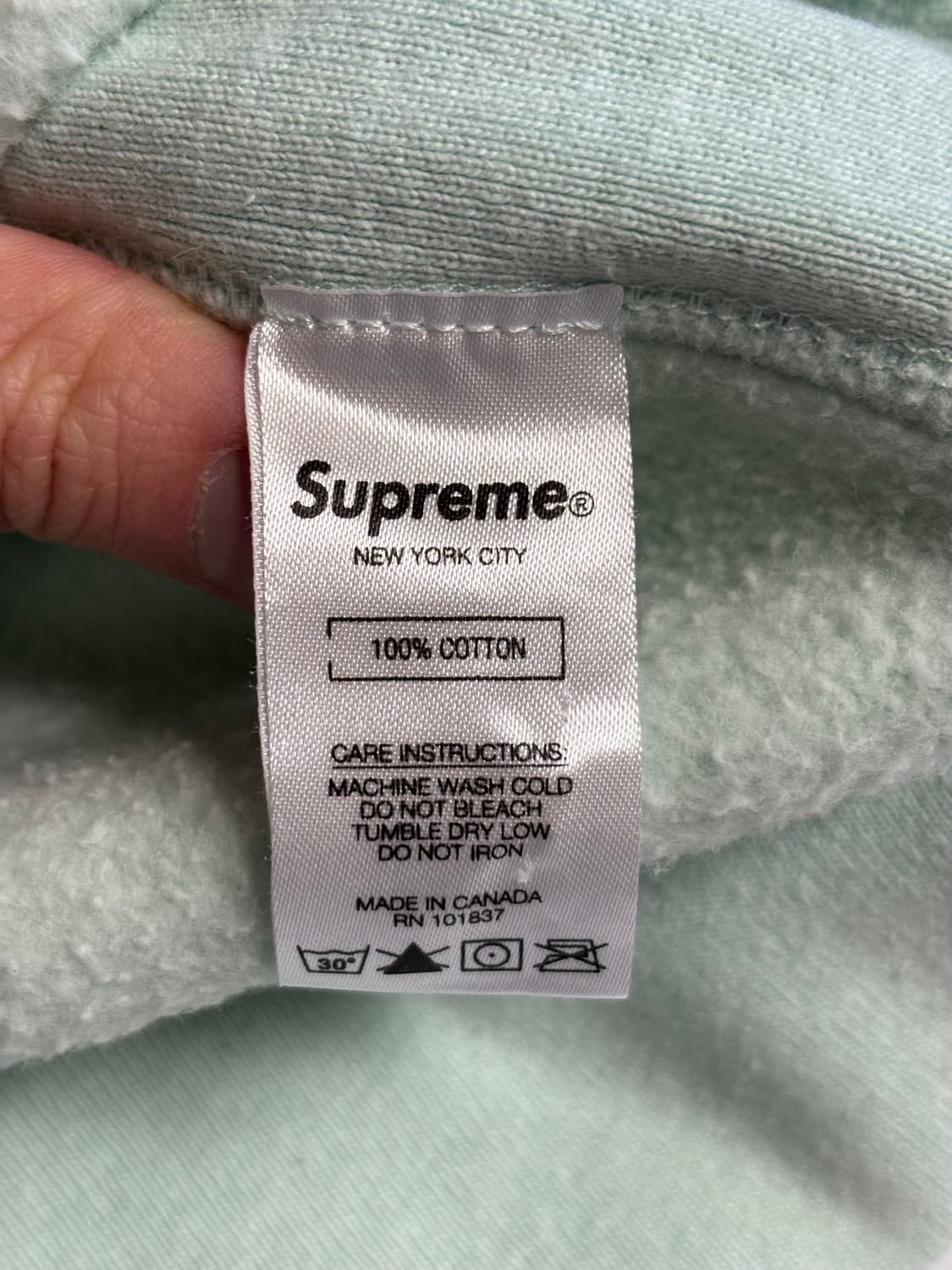 [M] 17FW 슈프림 박스로고 후드 아이스블루 상품이미지5