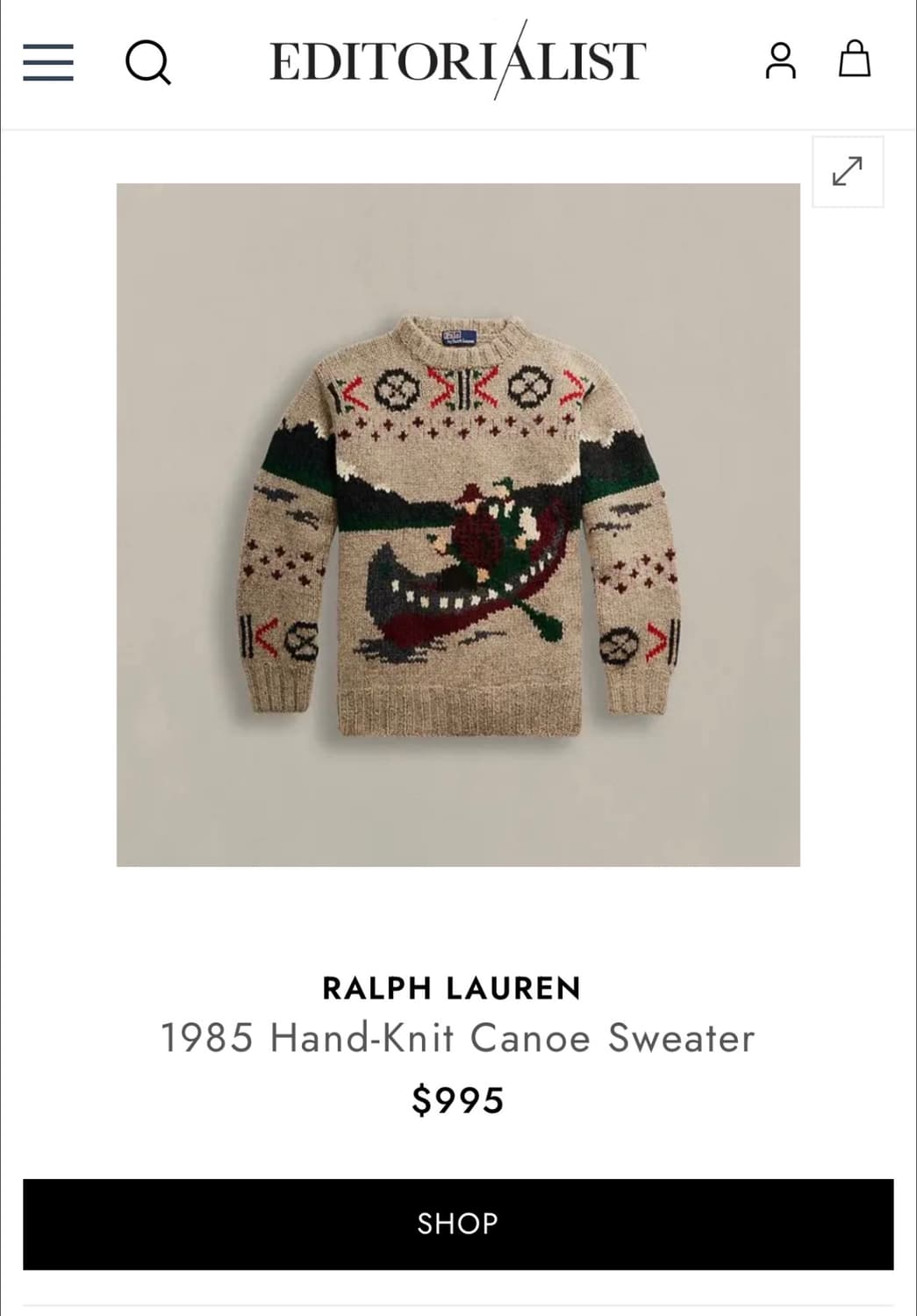 (M) 폴로 컨트리 카누 핸드 니트 polo 랄프로렌 rrl 상품이미지7