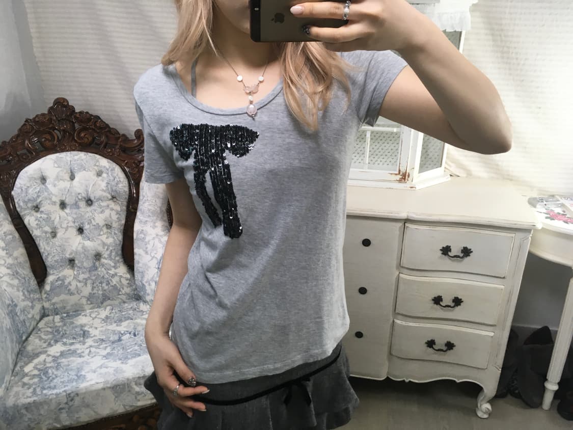 J.Crew 리본 스팽글 티셔츠 상품이미지4