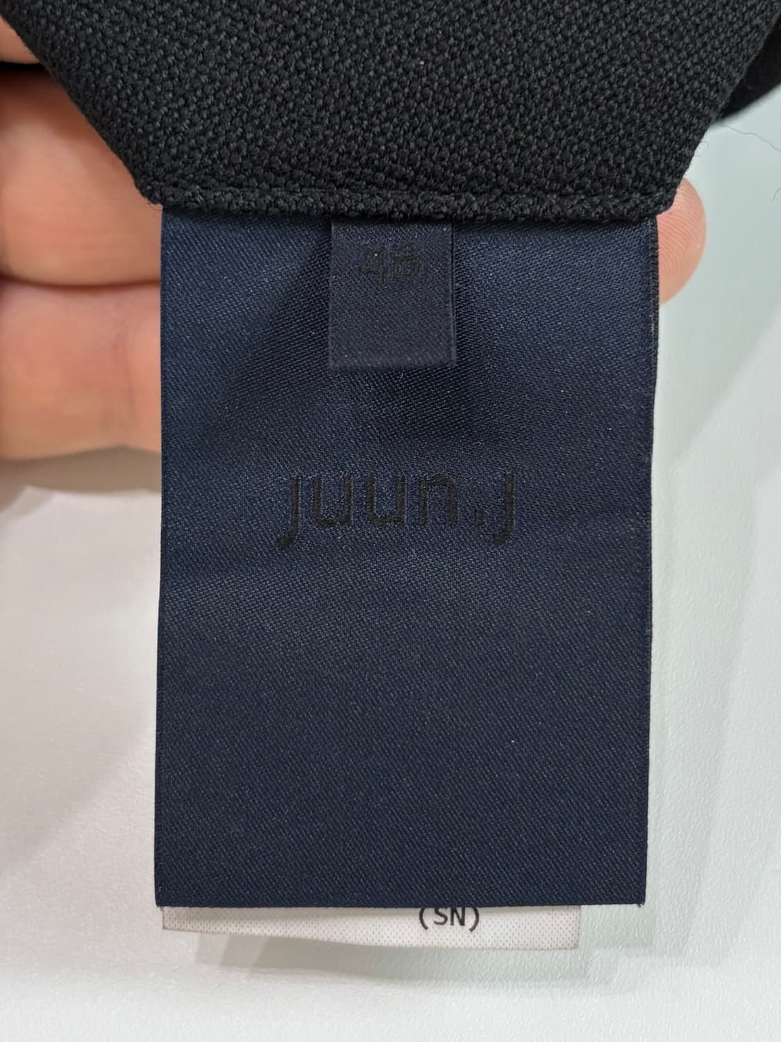 Juun.J 준지 블랙컬러 코튼 조거 팬츠 허리단면  상품이미지6