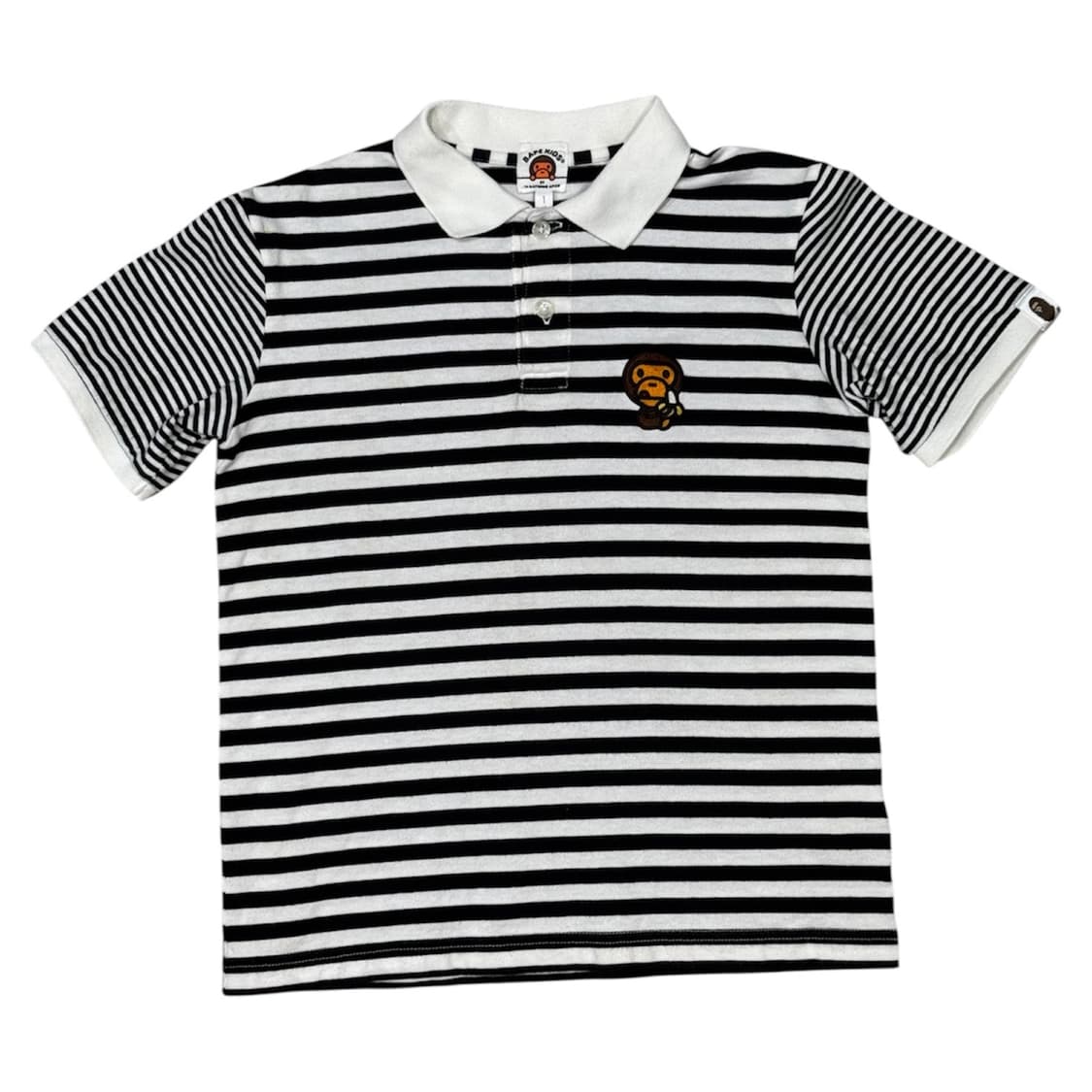 베이프 베이비 마일로 자수 스트라이프 폴로티 반팔 티셔츠 상품이미지1