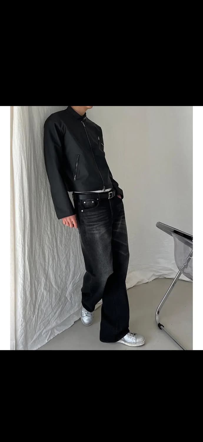 플랫탑 레더자켓 상품이미지4