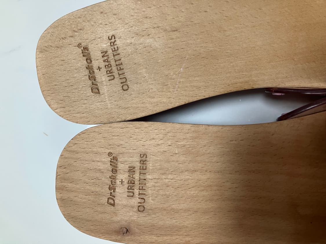Y2K 2000s 닥터숄X얼반아웃피터스 우든힐 슬라이드 투명 샌들 빈티지 상품이미지5